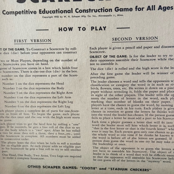 Vintage Scare Crow Educational Construction Toy 1952 For All Ages Shaper Mfg Co - Picture 5 of 6